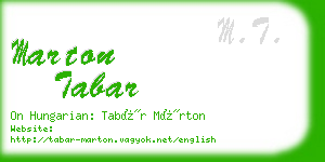 marton tabar business card